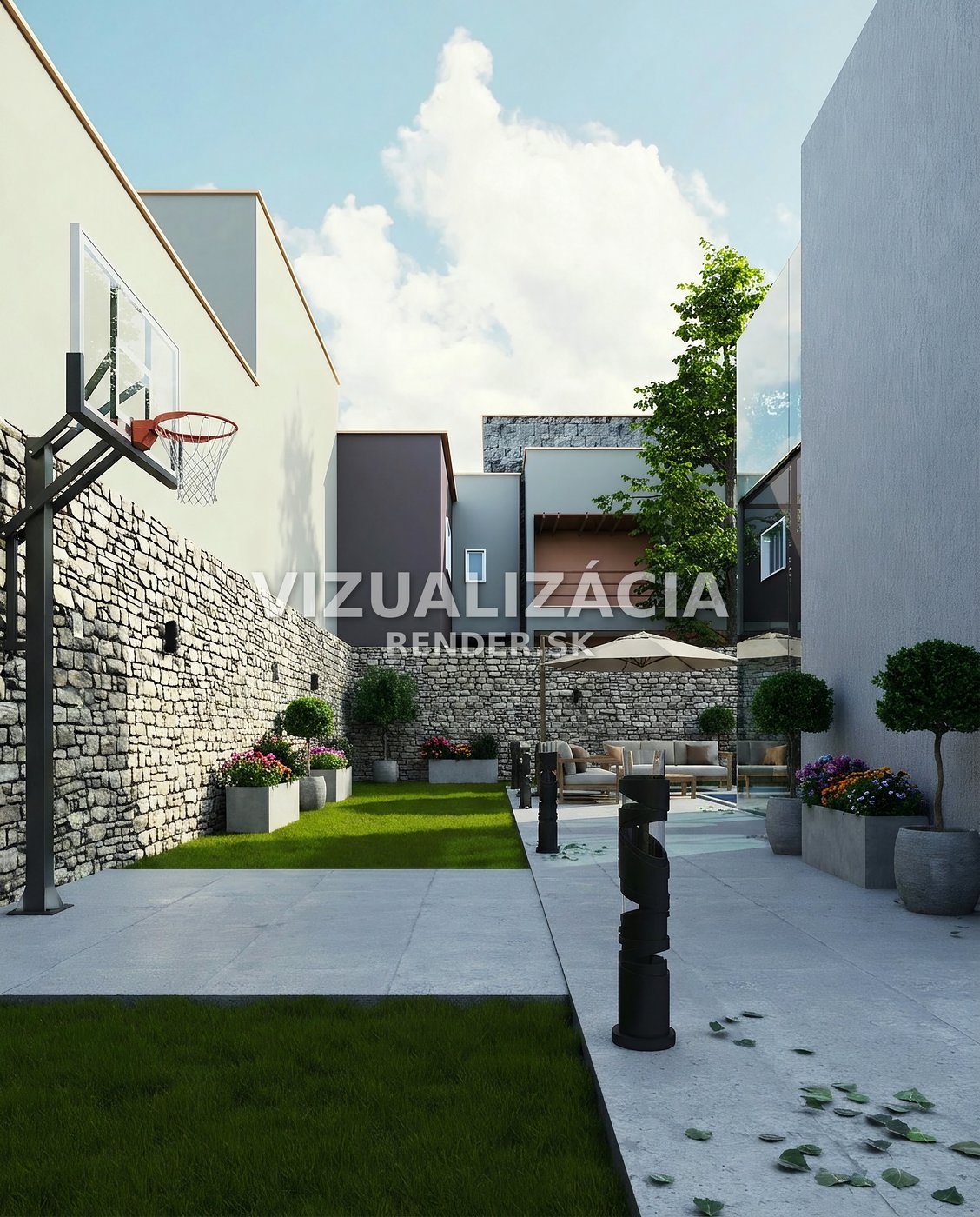 Po vizualizácii — Exteriér a dvor